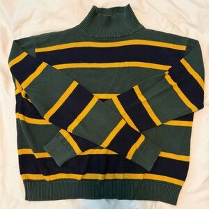 Brandy Melville green and yellow striped sweater
